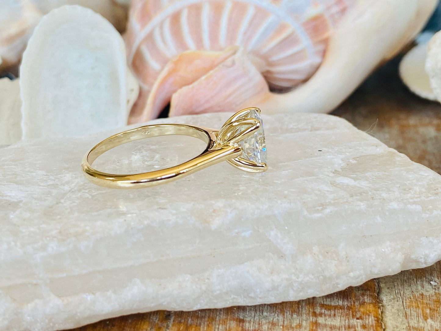 10K Gold Lab Grown Diamond CVD 3CT Oval-Cut Engagement Ring Anniversary Gift