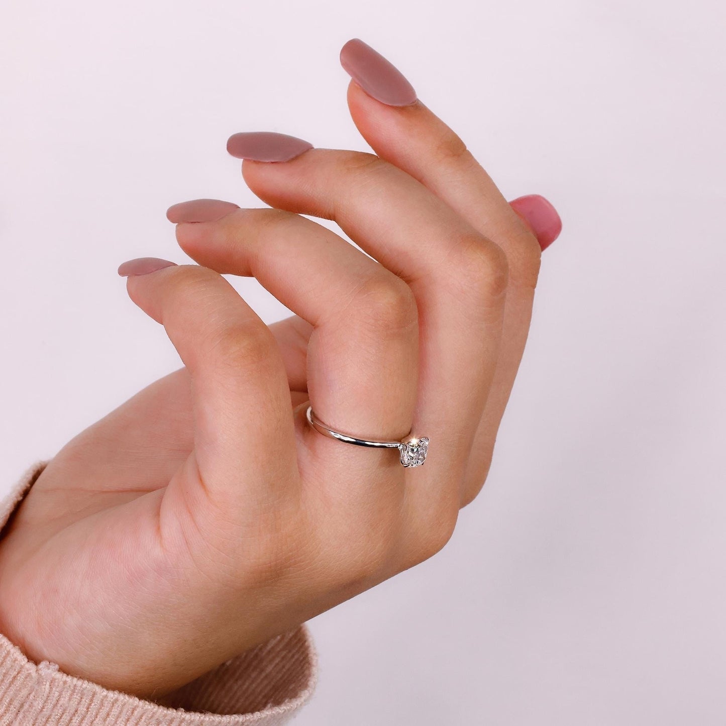 10K Gold Lab Grown Diamond CVD 1.5CT Cushion-Cut Minimalist Anniversary Ring For Gift