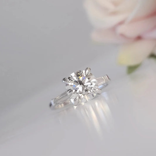 14K Gold Lab Grown Diamond CVD 2CT Cushion-Cut Three Stone Anniversary Ring