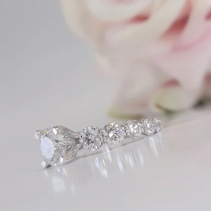 14K Gold Lab Grown Diamond CVD 2CT Round-Cut Clarity Engagement Ring