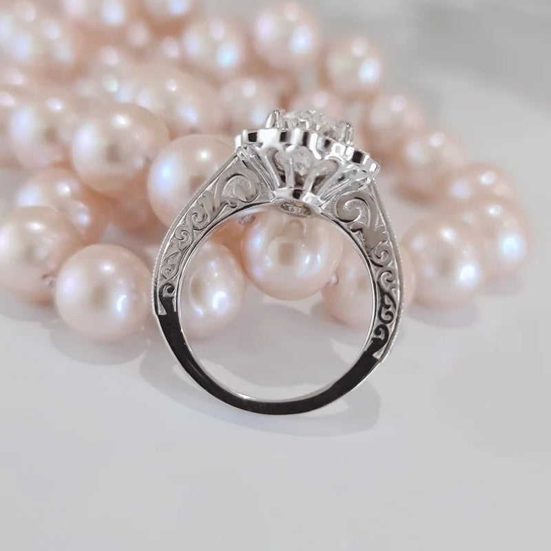 14K Gold Lab Grown Diamond CVD 2CT Oval-Cut Vintage Royal Style Classic Ring