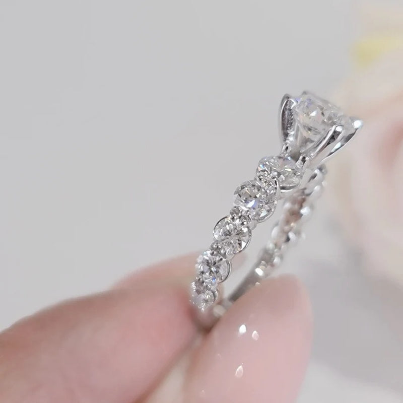 14K Gold Lab Grown Diamond CVD 2CT Round-Cut Clarity Engagement Ring