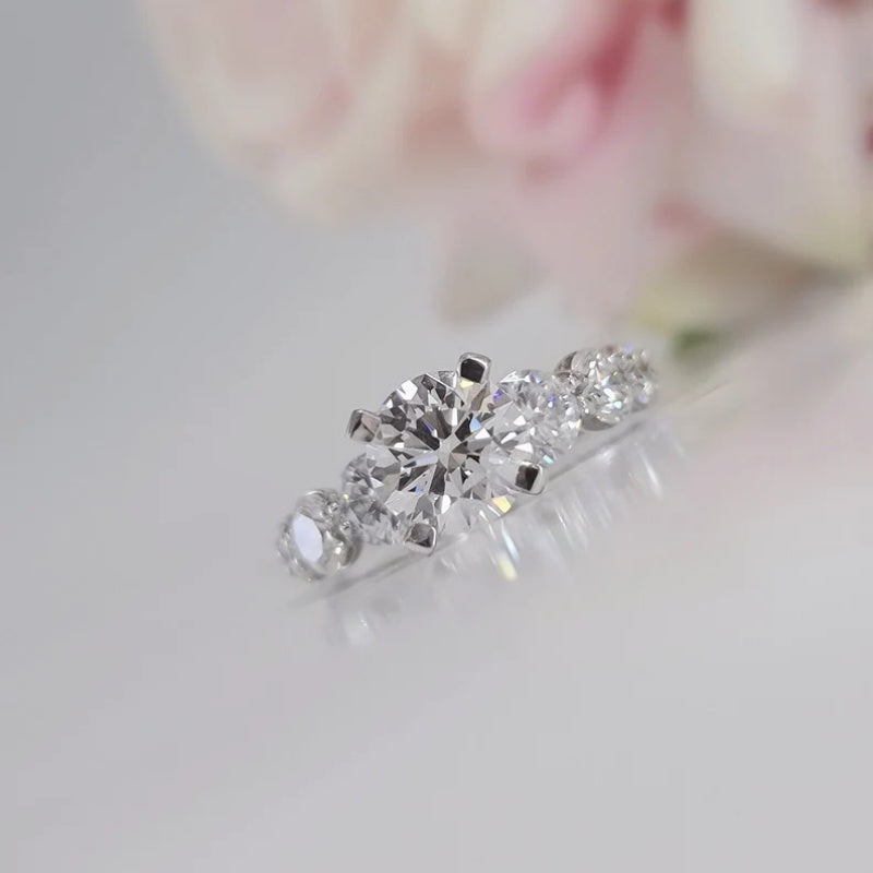 14K Gold Lab Grown Diamond CVD 2CT Round-Cut Clarity Engagement Ring